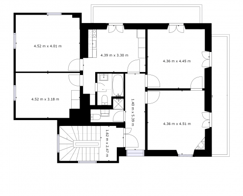 Plan schématique des étages Matterport