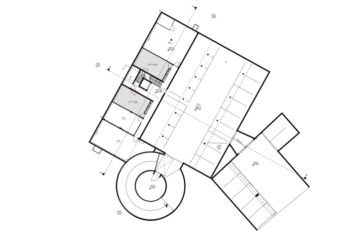 Untergeschoss: Etagenplan eines Gebäudes für ein Architekturprojekt