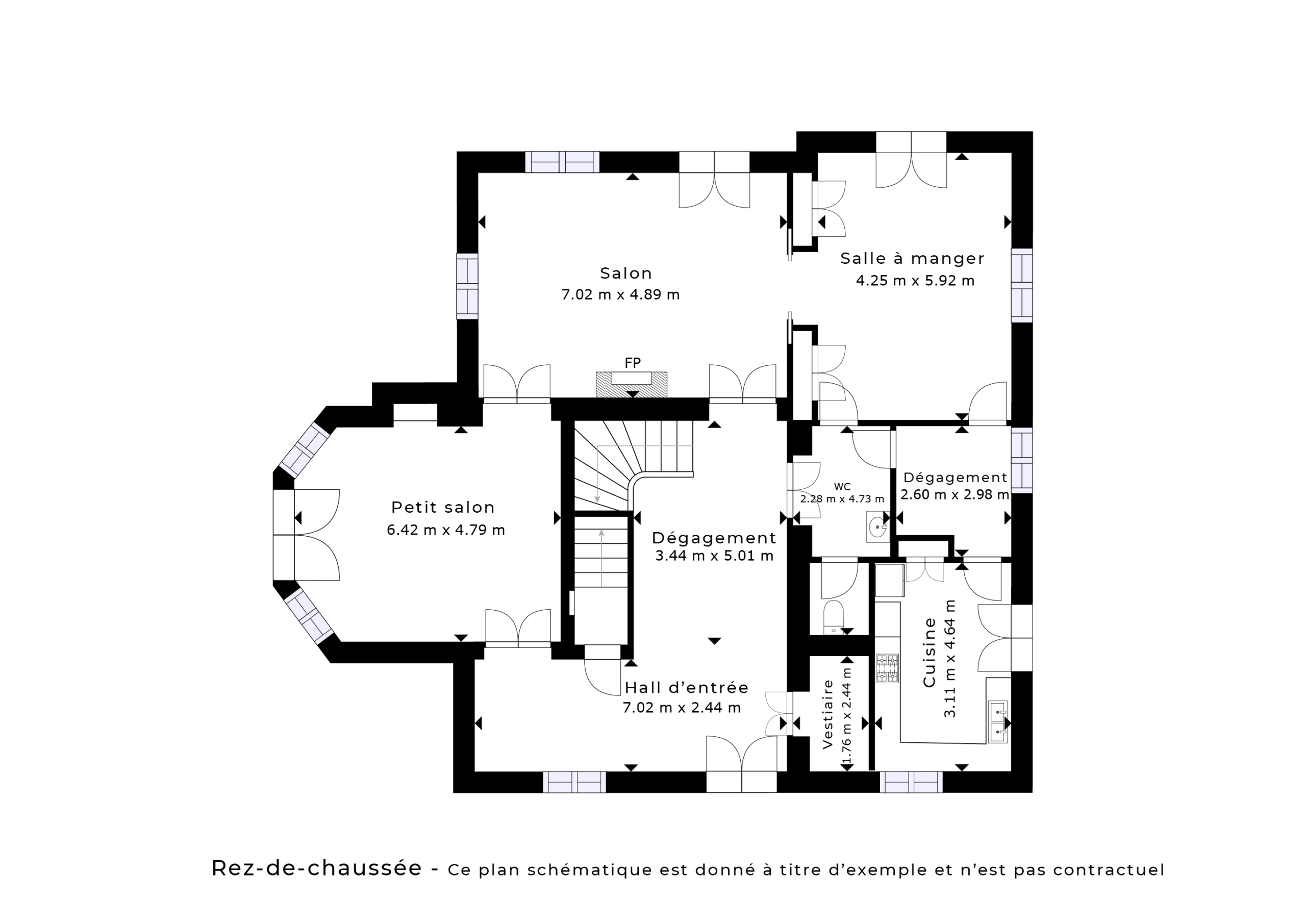 La visite virtuelle Matterport permet d‘éditer des plans schématiques d’étage