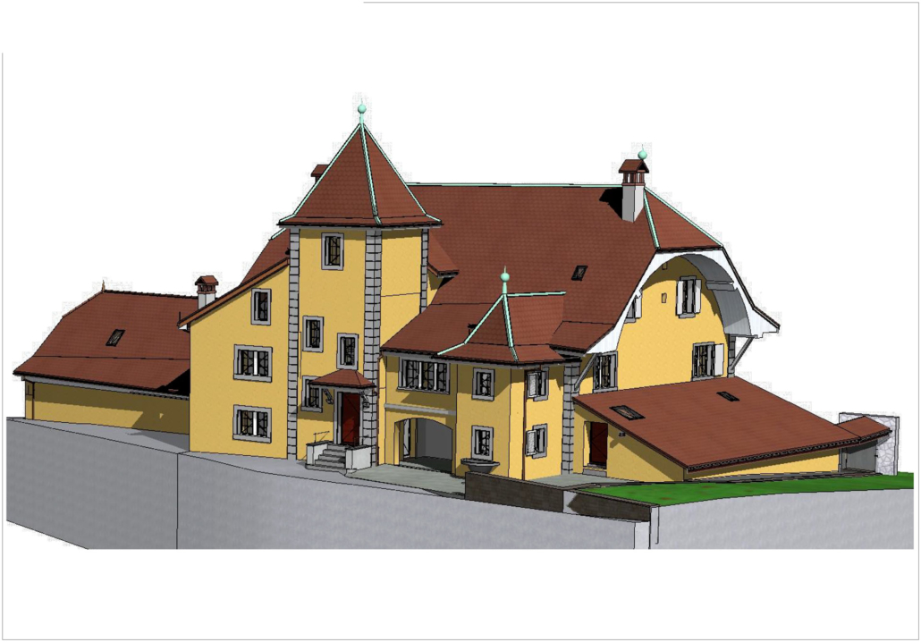 3D-Modell eines Winzerhauses im Lavaux, erstellt von einem Architekten in Waadt - 3D-Scannen für Architektur und Renovierung