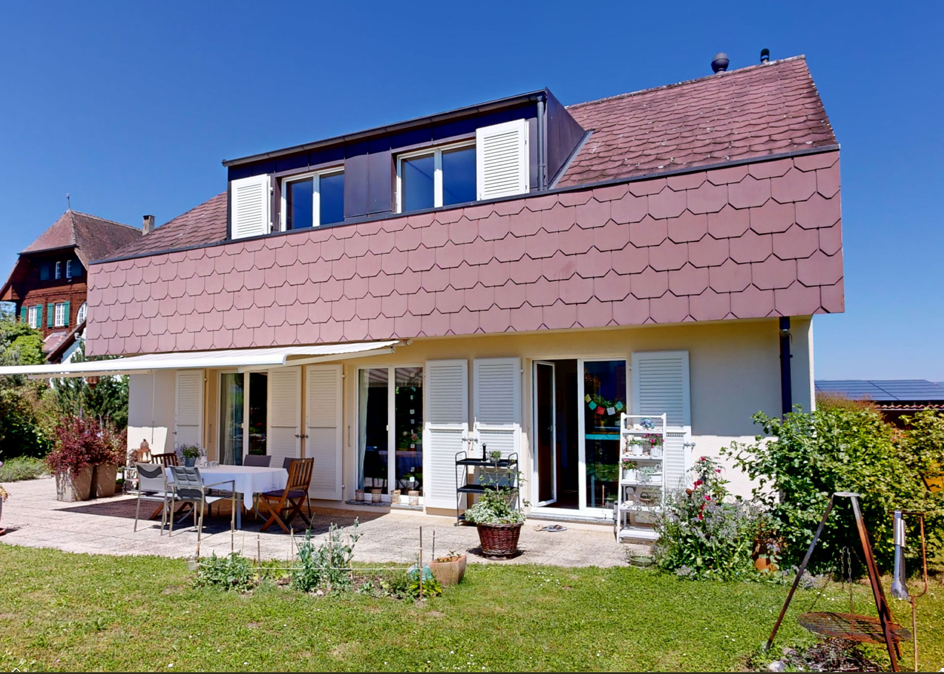 Front of house scanned for asbestos diagnosis and 3D survey for renovation work